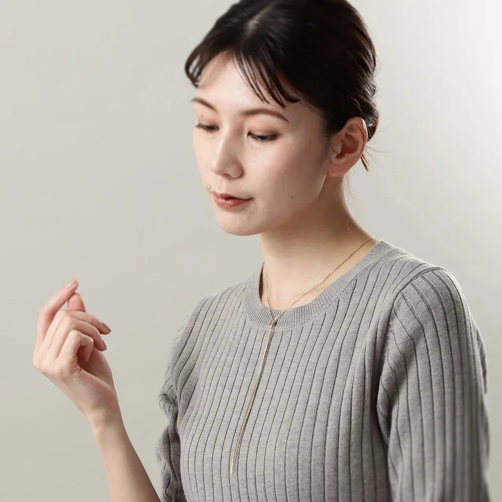 COCOSHNIK K10スパイクトリプル ラリエットネックレス