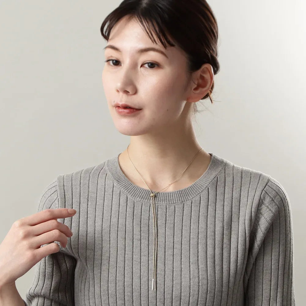 COCOSHNIK K10スパイクトリプル ラリエットネックレス