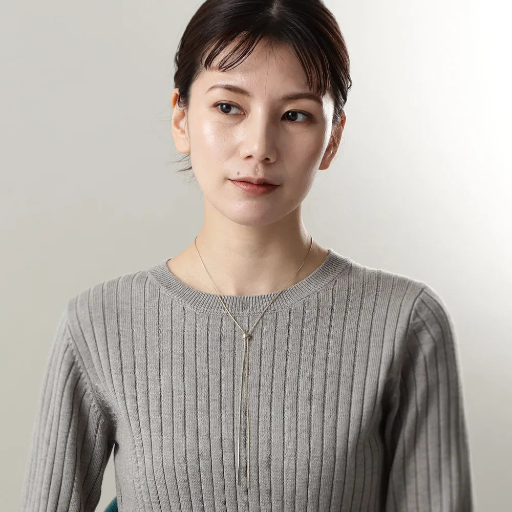 COCOSHNIK K10スパイクトリプル ラリエットネックレス