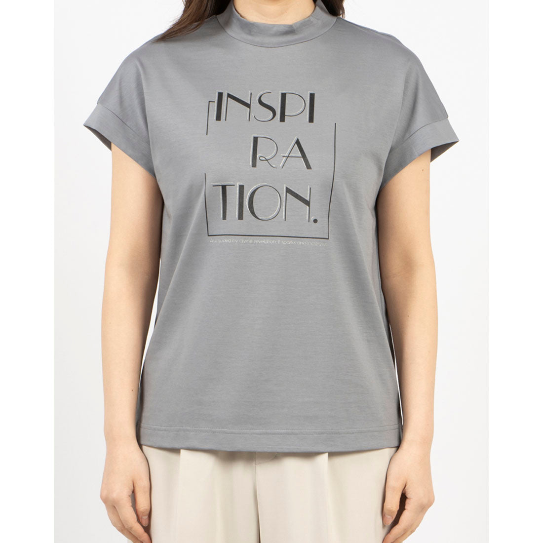 ブローディア BRODIAEA INSPIRATION ロゴプリント 半袖Tシャツ カットソー【日本製】 （サックスブルー） サックスブルー