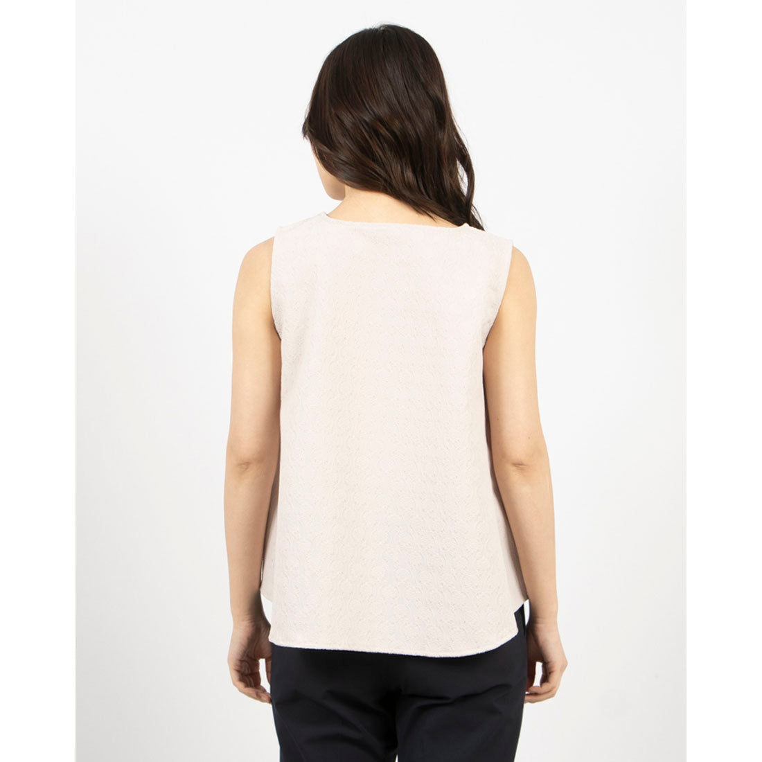 tシャツ BRODIAEA 「セットアップ対応」ジャガードストレッチ ノースリ―ブＡラインカットソー レディース ブローディア BRODIAEA 【セットアップ対応】ジャガード