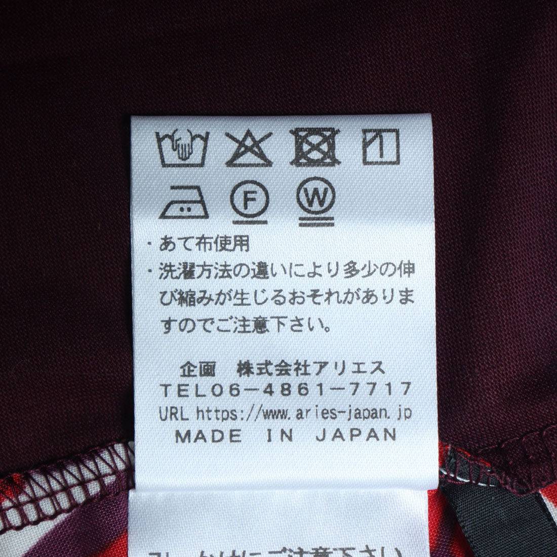 ブローディア BRODIAEA リバティプリント半袖Tシャツ 大花柄×無地切り替えカットソー【日本製】 （ワインレッド） ワインレッド