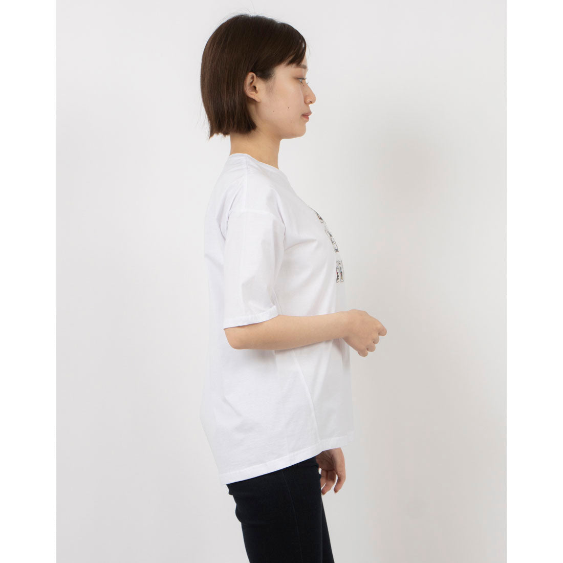 ブローディア BRODIAEA 切手モチーフ刺繍半袖Tシャツ （ネイビー） ネイビー