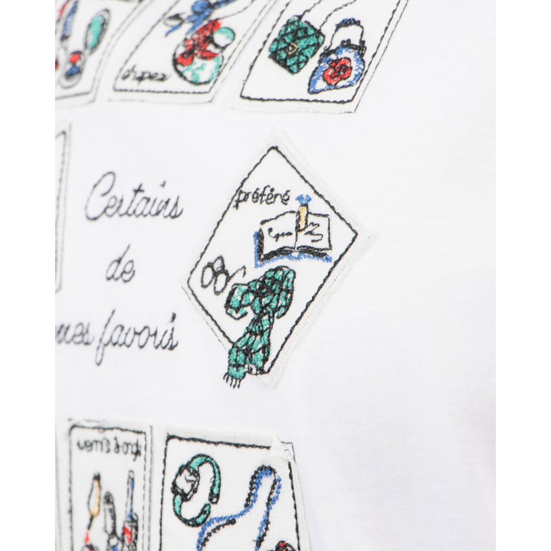ブローディア BRODIAEA 切手モチーフ刺繍半袖Tシャツ （ネイビー） ネイビー