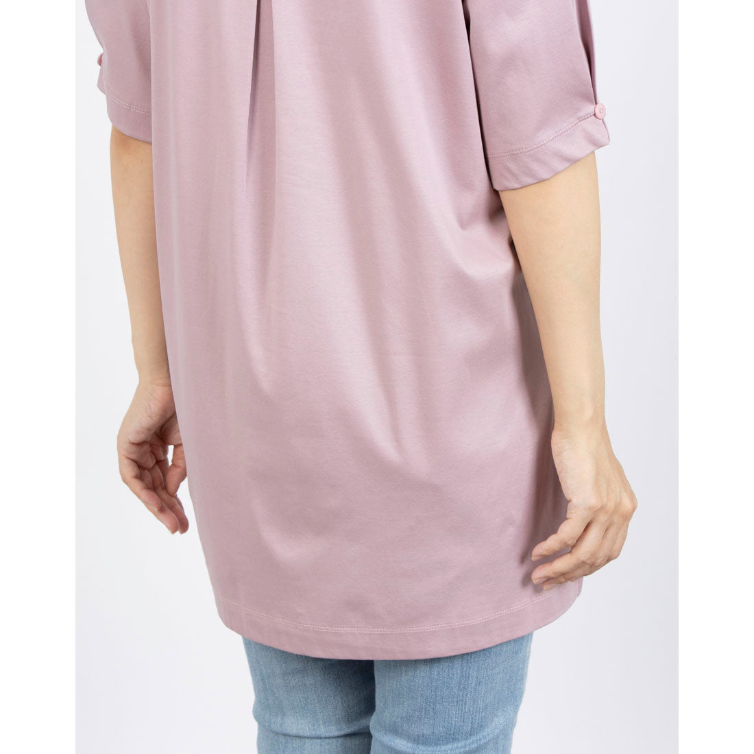 ブローディア BRODIAEA 英文プリント半袖チュニック （ブラック） ブラック