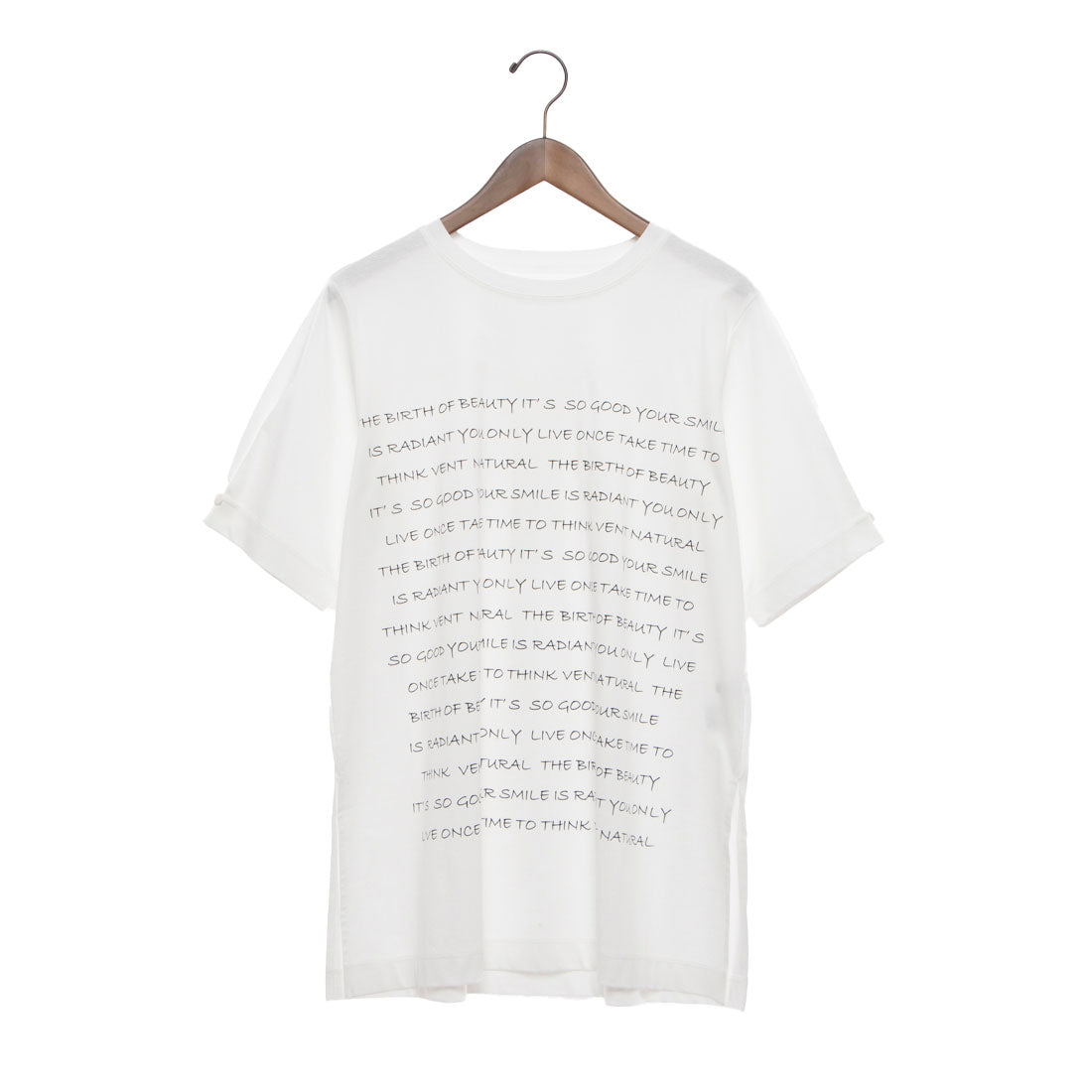 ブローディア BRODIAEA 英文プリント半袖チュニック （オフホワイト） オフホワイト