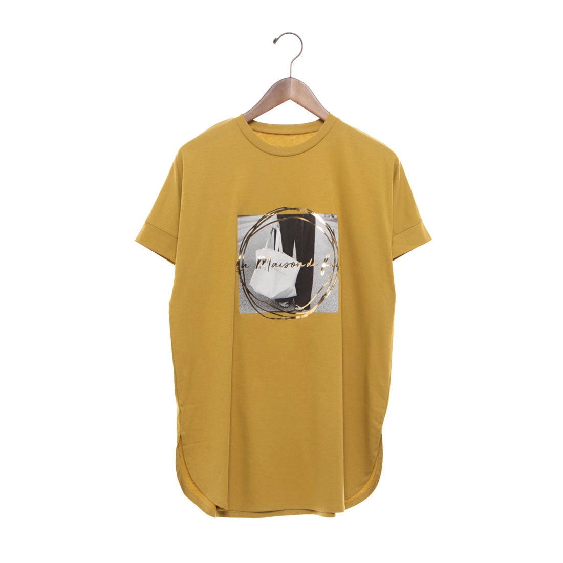 ブローディア BRODIAEA プレミアムコットンシリーズ フォトプリントTシャツ （マスタード） マスタード