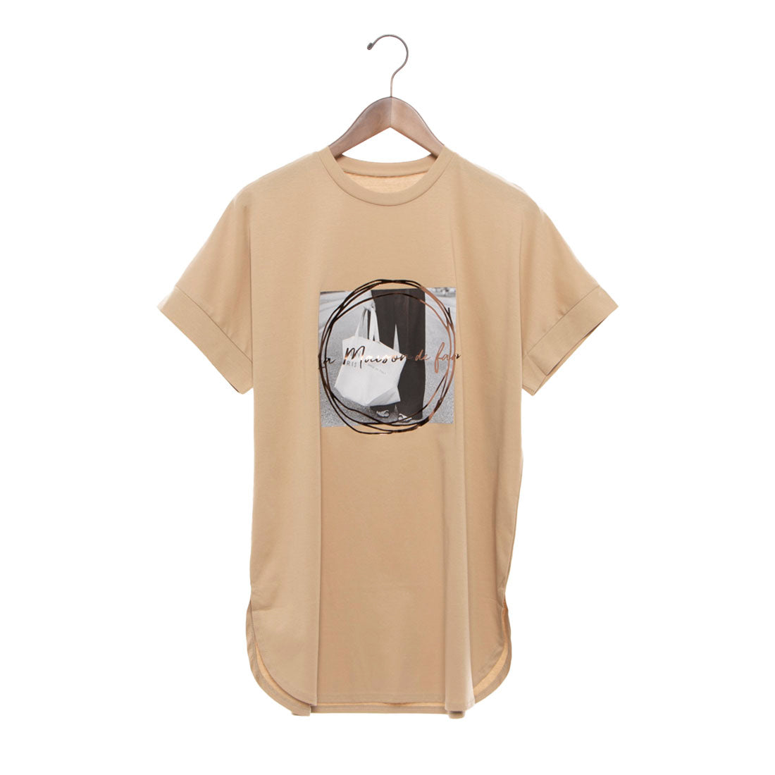 ブローディア BRODIAEA プレミアムコットンシリーズ フォトプリントTシャツ （ベージュ） ベージュ
