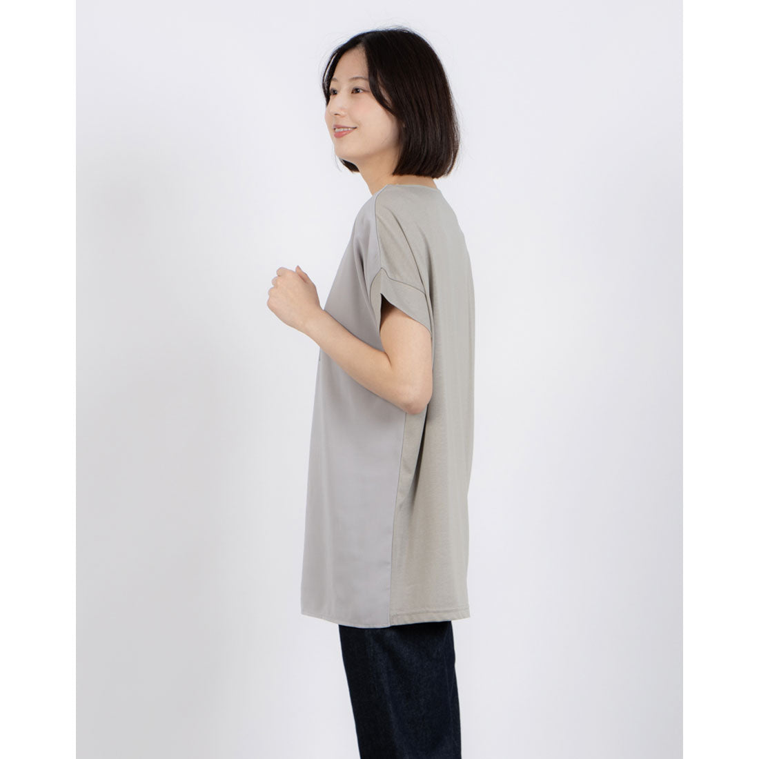 BRODIAEA BRODIAEA organza layered print short-sleeve cut-and-sew top