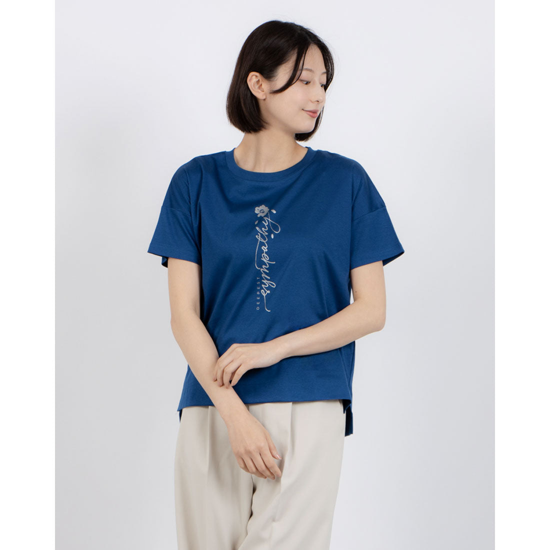 ブローディア BRODIAEA ロゴプリント半袖Tシャツ【日本製】 （ブルー） ブルー