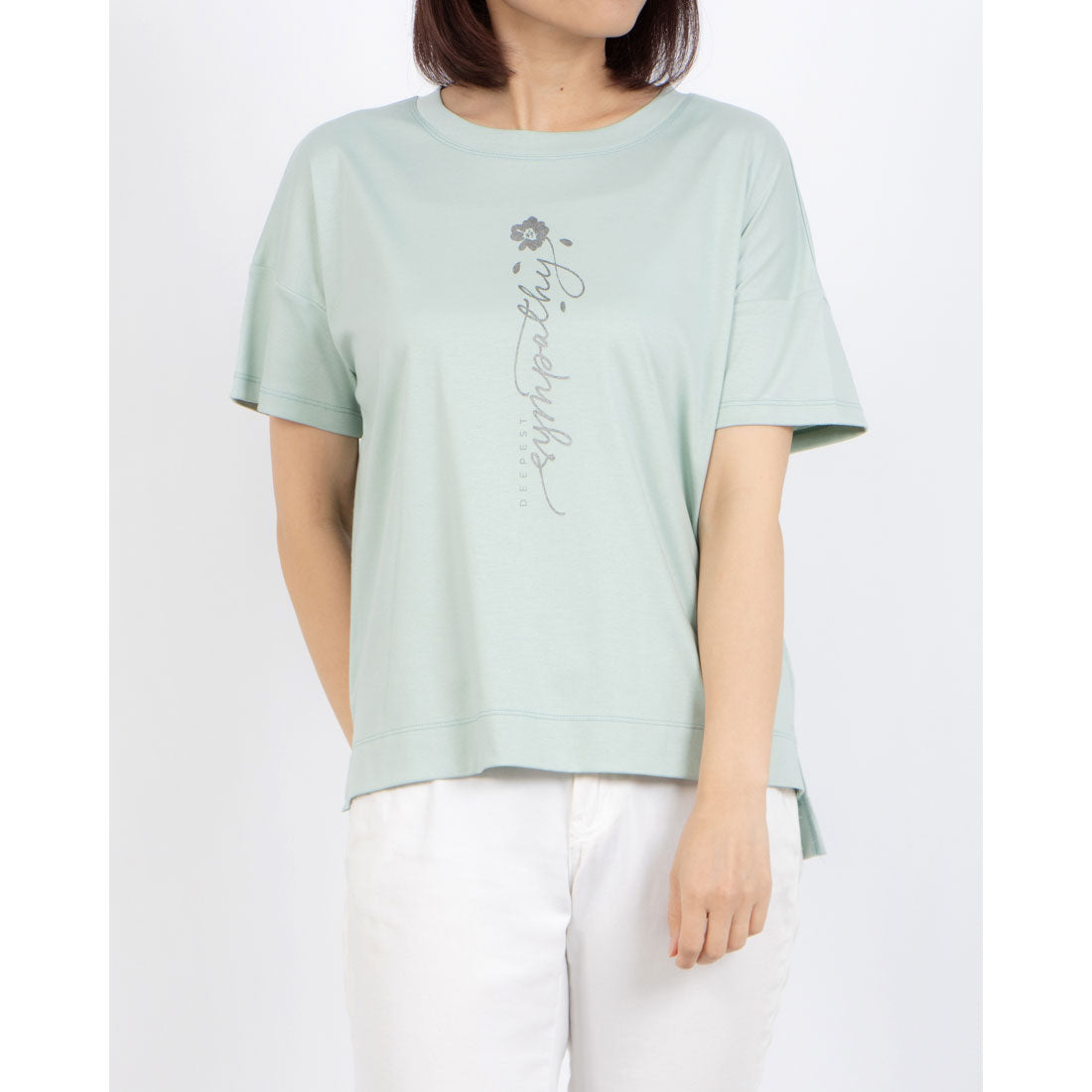 ブローディア BRODIAEA ロゴプリント半袖Tシャツ【日本製】 （エメラルド） エメラルド