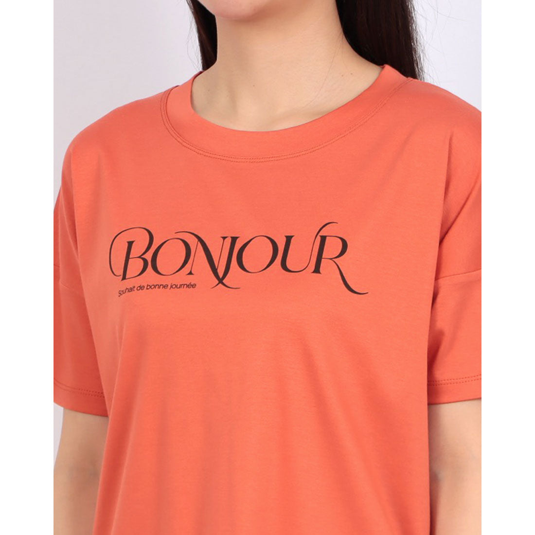 ブローディア BRODIAEA BONJOURロゴプリント半袖Tシャツ【日本製】 （ネイビー） ネイビー