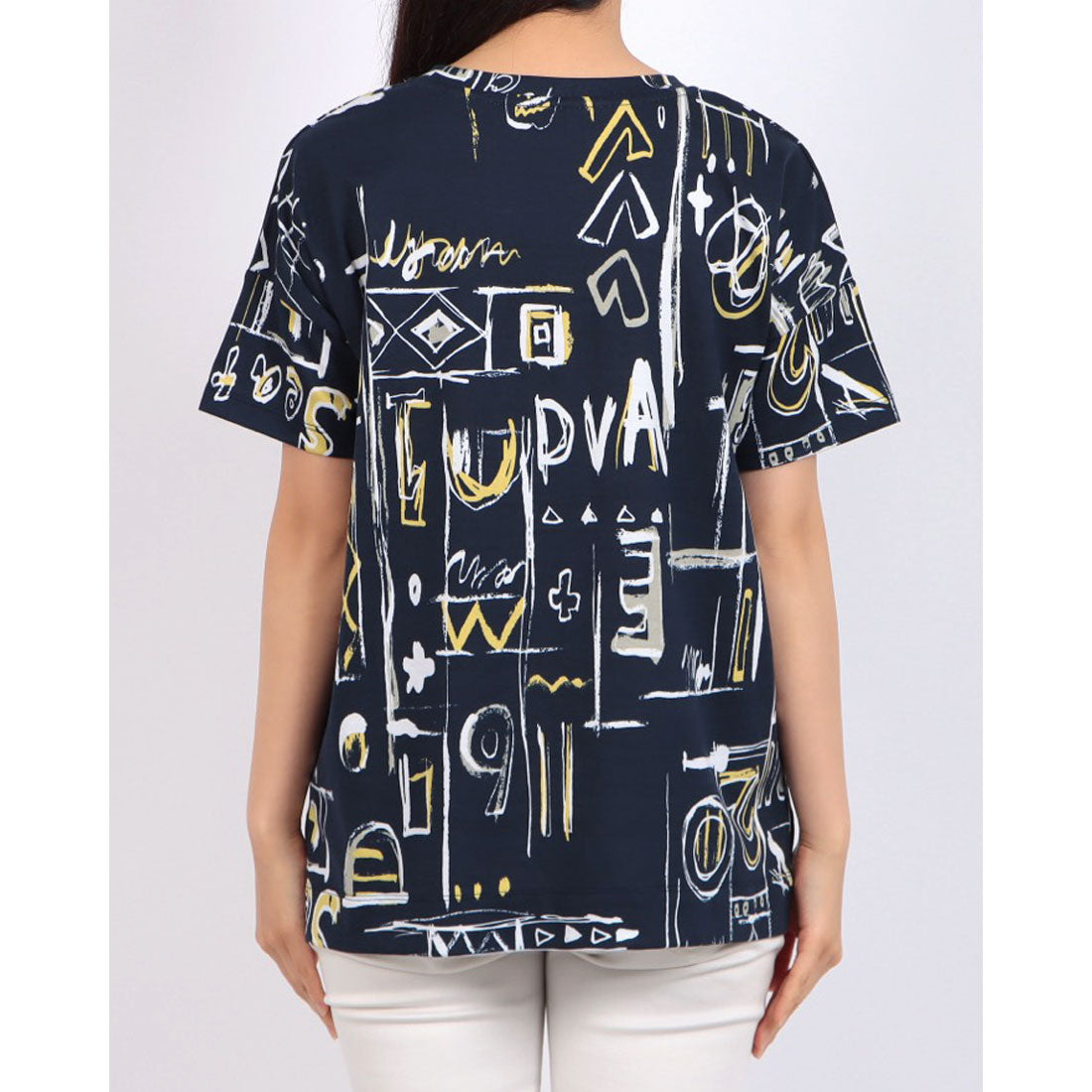 ブローディア BRODIAEA 総柄半袖Tシャツ【日本製】 （オフホワイト） オフホワイト