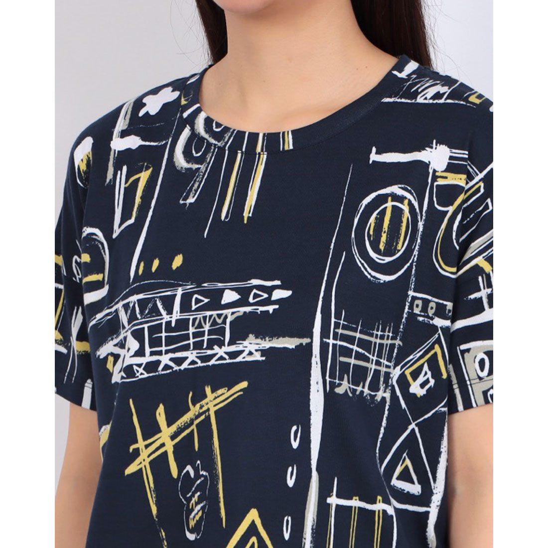 ブローディア BRODIAEA 総柄半袖Tシャツ【日本製】 （オフホワイト） オフホワイト