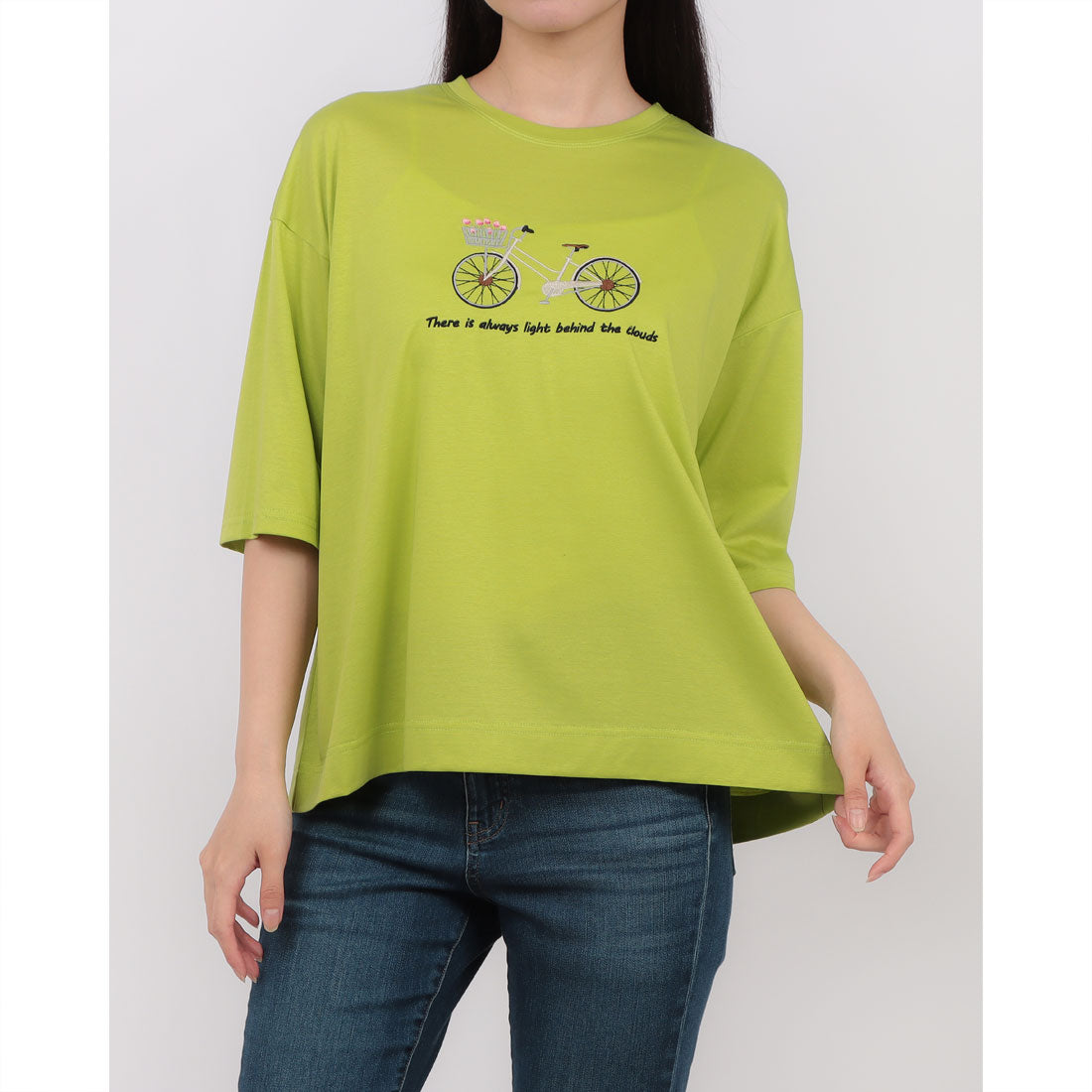 ブローディア BRODIAEA 自転車刺繍半袖Tシャツ （ライム） ライム