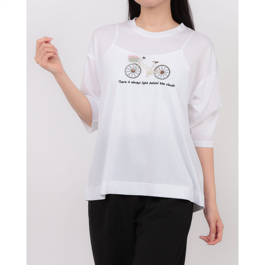 ブローディア BRODIAEA 自転車刺繍半袖Tシャツ （オフホワイト） オフホワイト