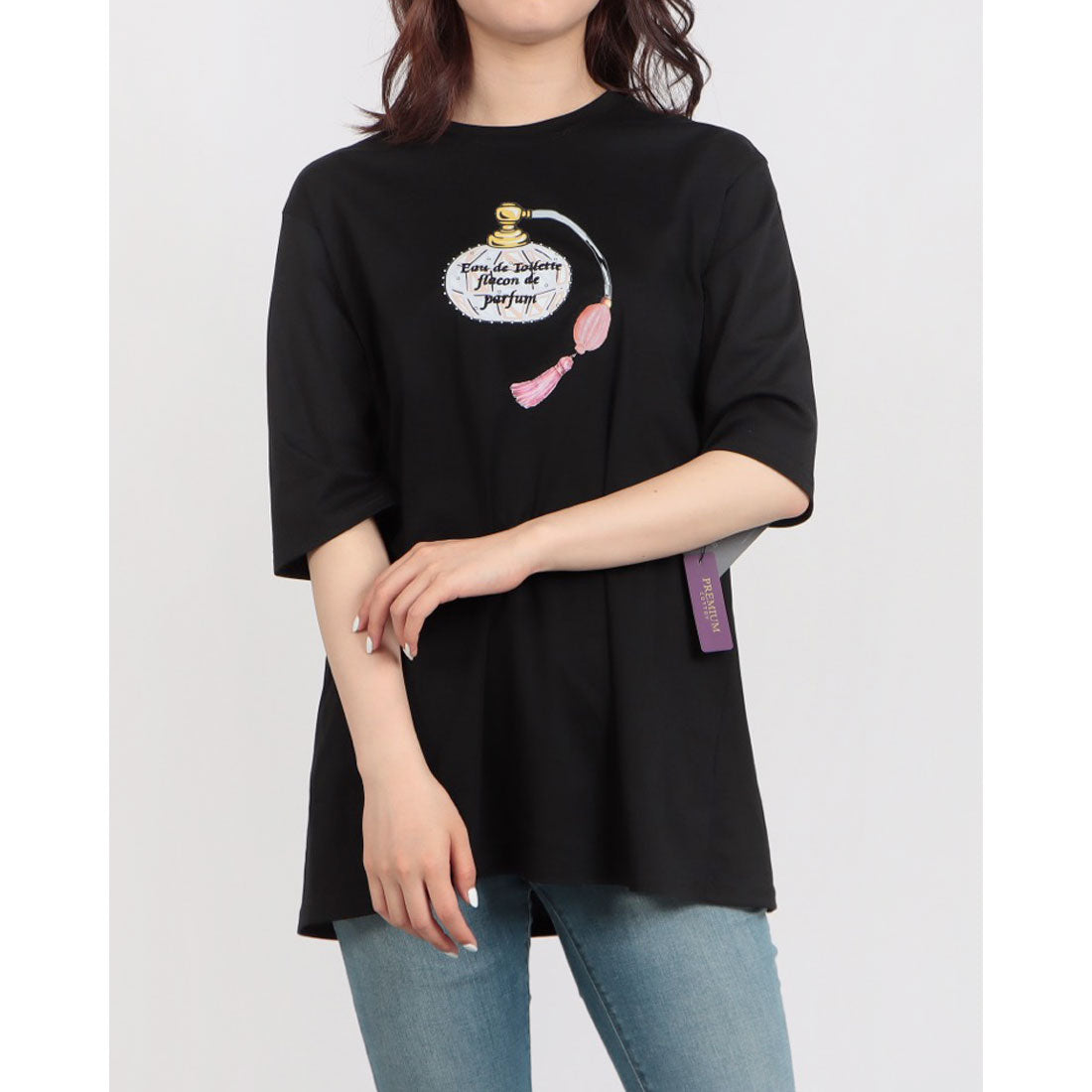 ブローディア BRODIAEA パフュームプリント半袖Tシャツ （ブラック） ブラック