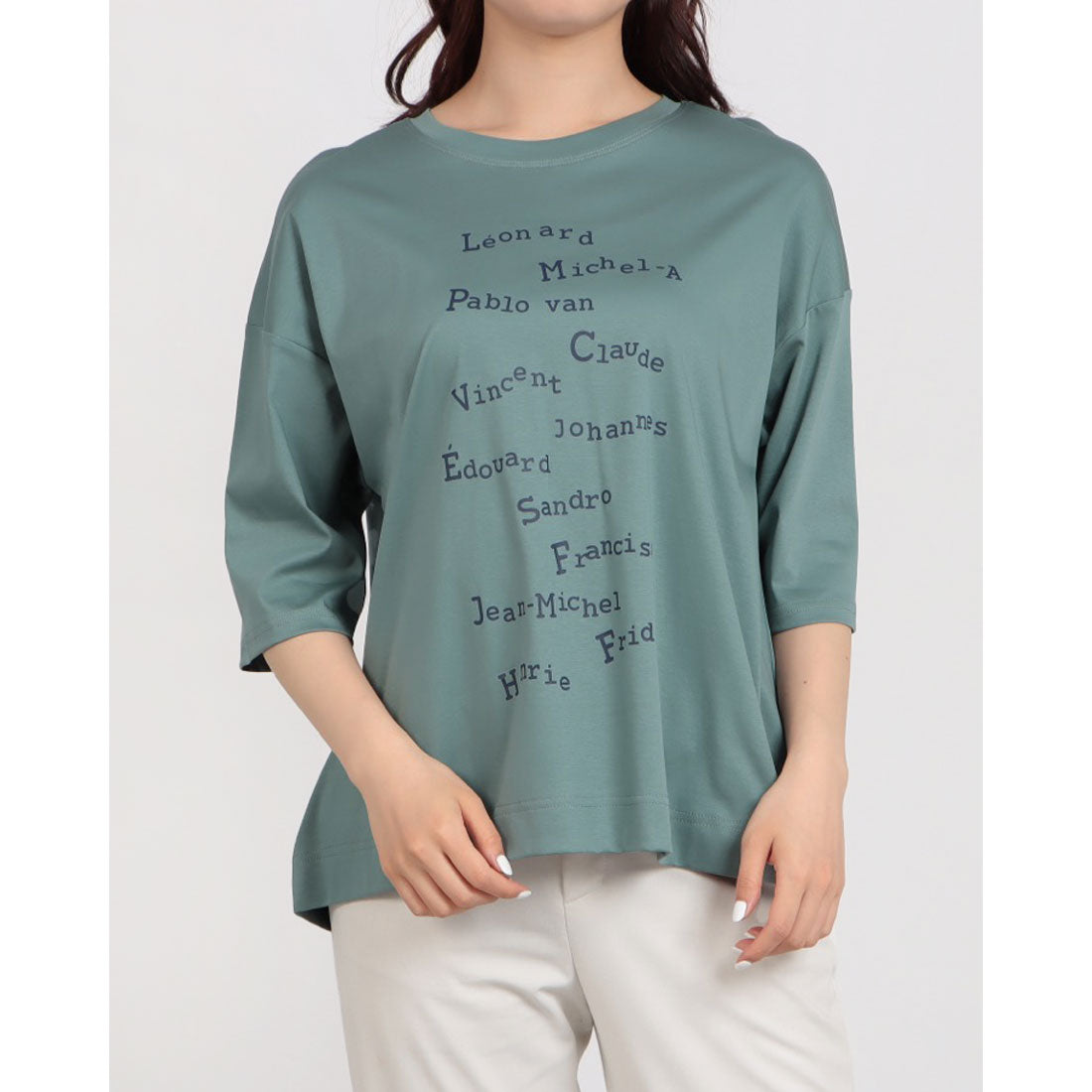 ブローディア BRODIAEA ロゴプリント5分袖Tシャツ （サックスブルー） サックスブルー