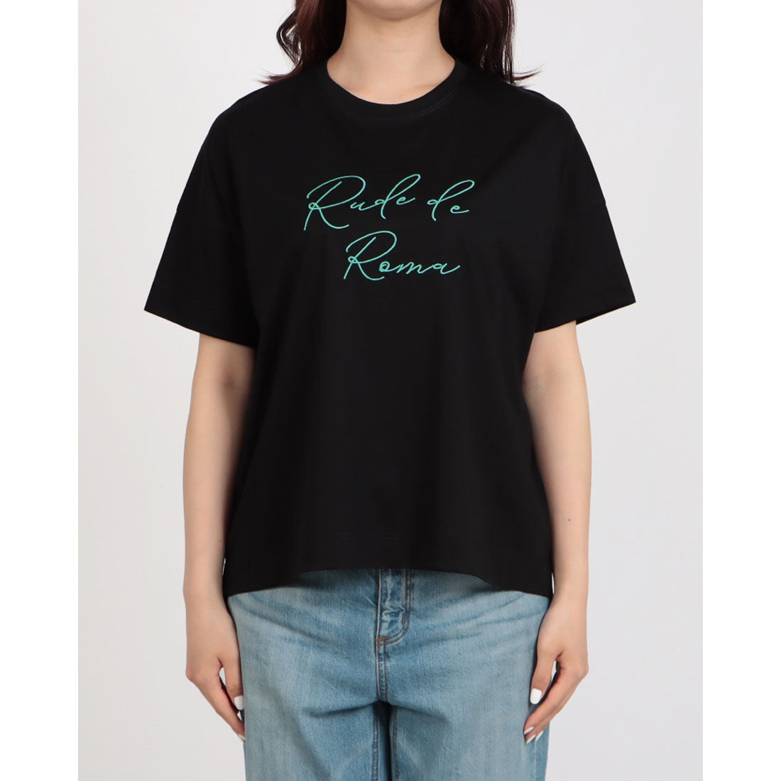 ブローディア BRODIAEA ロゴ刺繍半袖Tシャツ （ブラック） ブラック