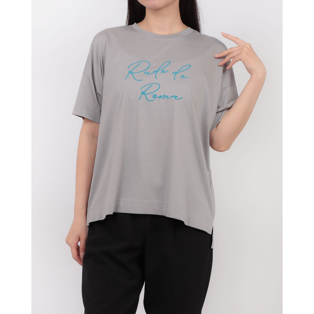 ブローディア BRODIAEA ロゴ刺繍半袖Tシャツ （シルバーグレー） シルバーグレー
