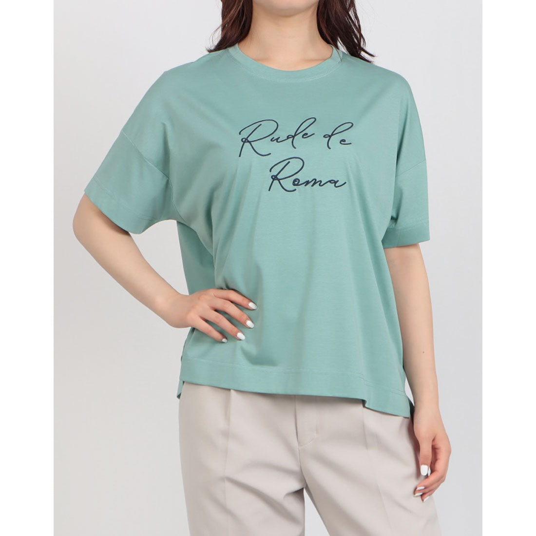 ブローディア BRODIAEA ロゴ刺繍半袖Tシャツ （ライトグリーン） ライトグリーン