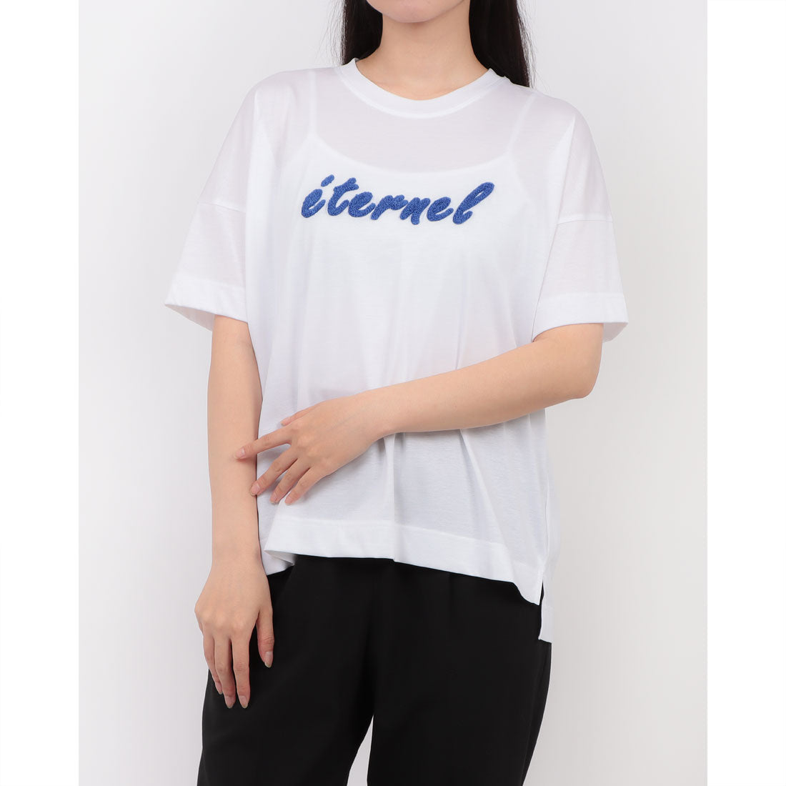ブローディア BRODIAEA 配色パイルロゴ半袖Tシャツ （オフホワイト） オフホワイト