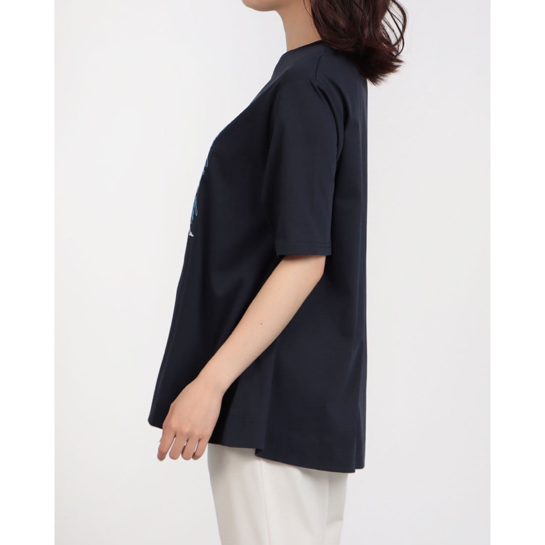 ブローディア BRODIAEA ウーマンプリント半袖Tシャツ （ネイビー） ネイビー