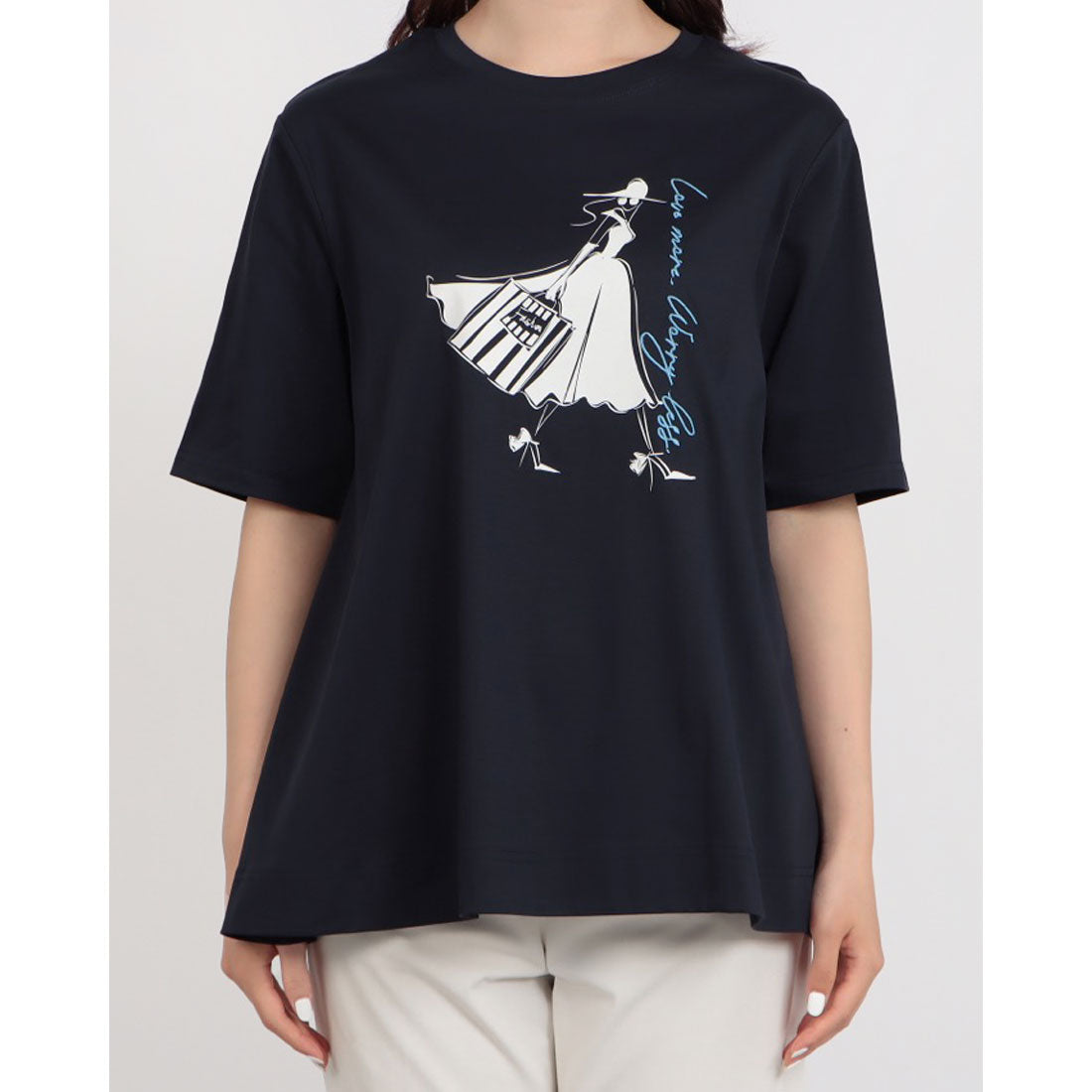 ブローディア BRODIAEA ウーマンプリント半袖Tシャツ （ネイビー） ネイビー