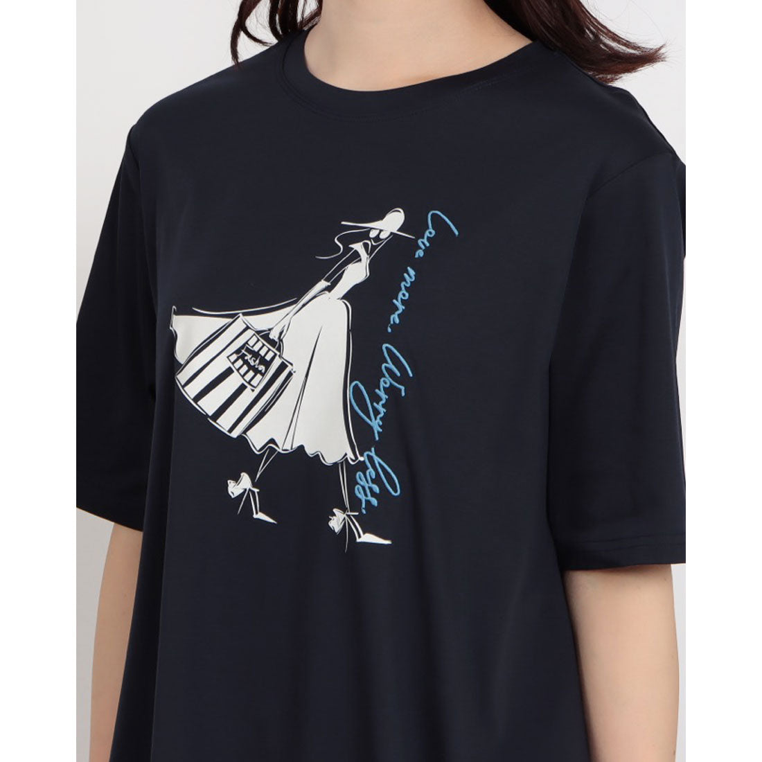 ブローディア BRODIAEA ウーマンプリント半袖Tシャツ （ネイビー） ネイビー