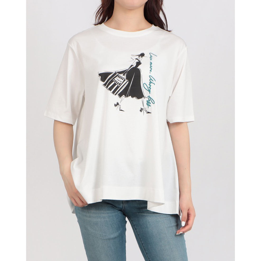 ブローディア BRODIAEA ウーマンプリント半袖Tシャツ （オフホワイト） オフホワイト