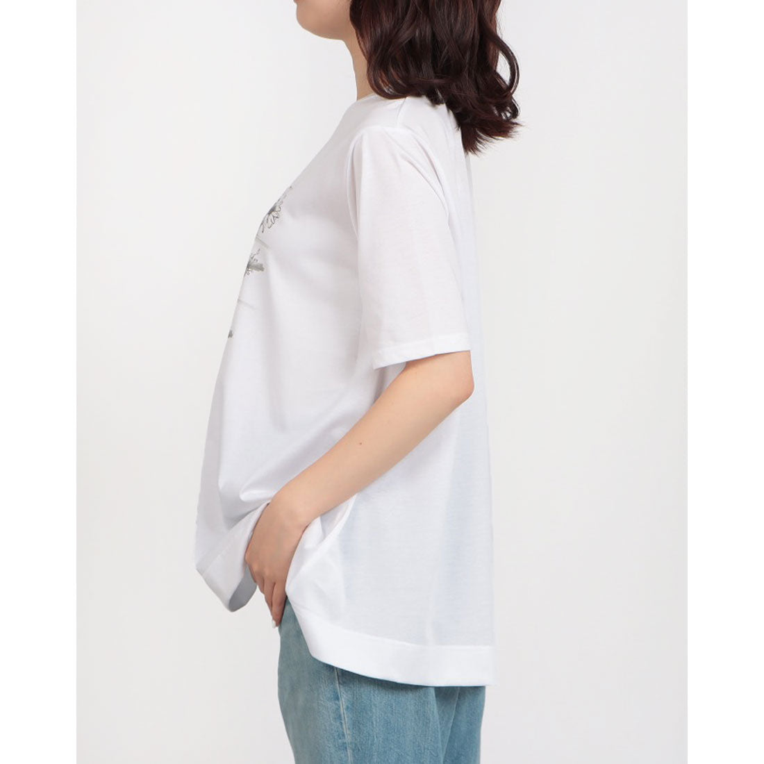 ブローディア BRODIAEA かすれプリント半袖Tシャツ （オフホワイト） オフホワイト