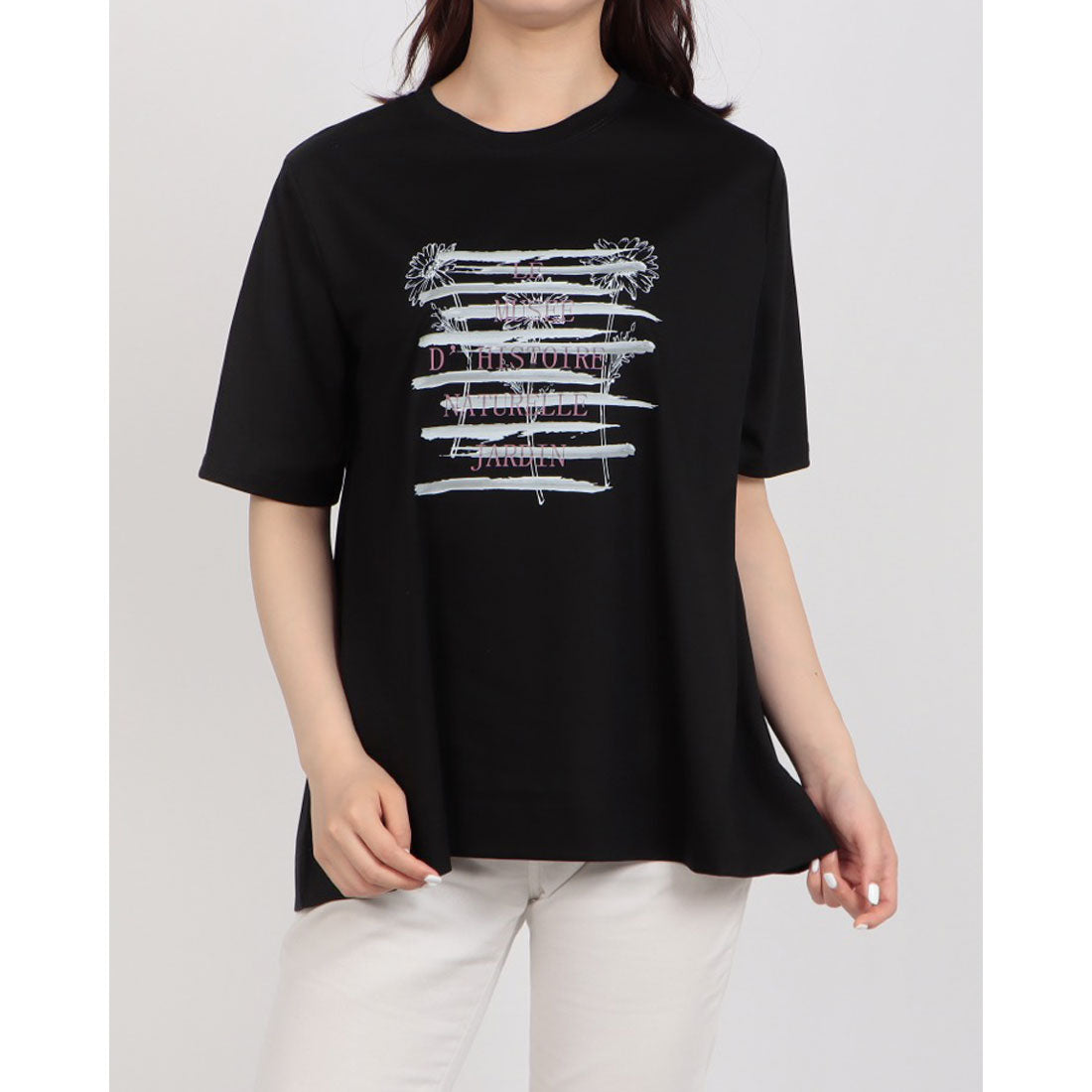 ブローディア BRODIAEA かすれプリント半袖Tシャツ （ブラック） ブラック