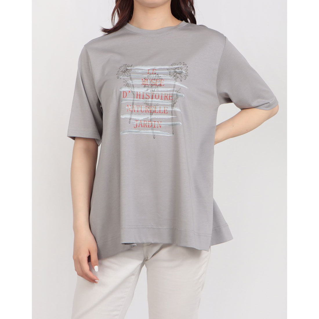 ブローディア BRODIAEA かすれプリント半袖Tシャツ （シルバーグレー） シルバーグレー