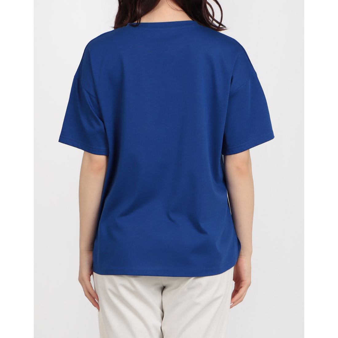 ブローディア BRODIAEA フラワープリントスパンコール半袖Tシャツ （ロイヤルブルー） ロイヤルブルー