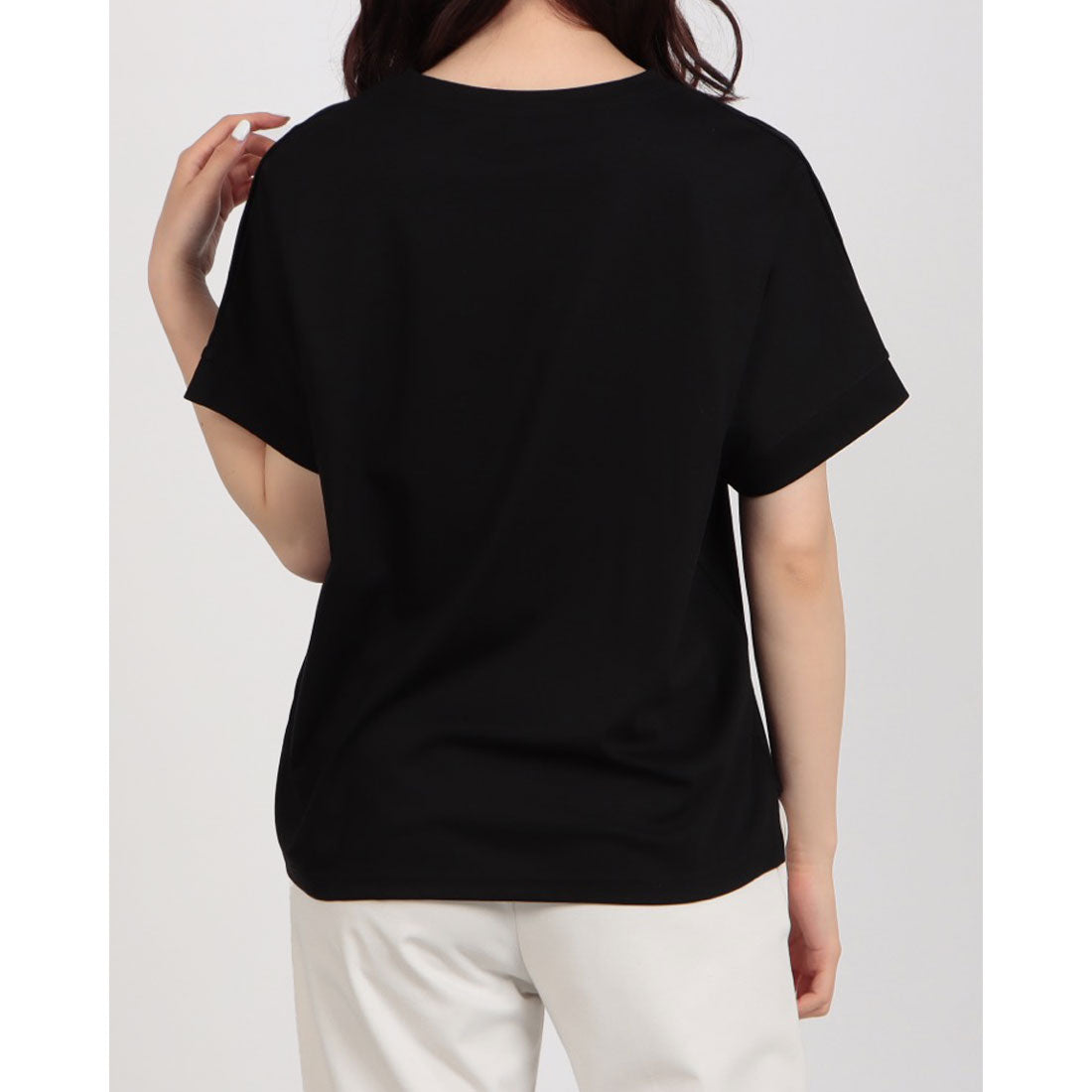 ブローディア BRODIAEA 極サラコットンフロッキープリントTシャツ （ブラック） ブラック