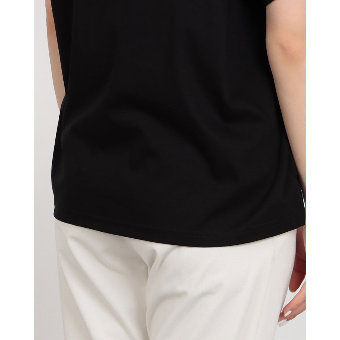 ブローディア BRODIAEA 極サラコットンフロッキープリントTシャツ （ブラック） ブラック