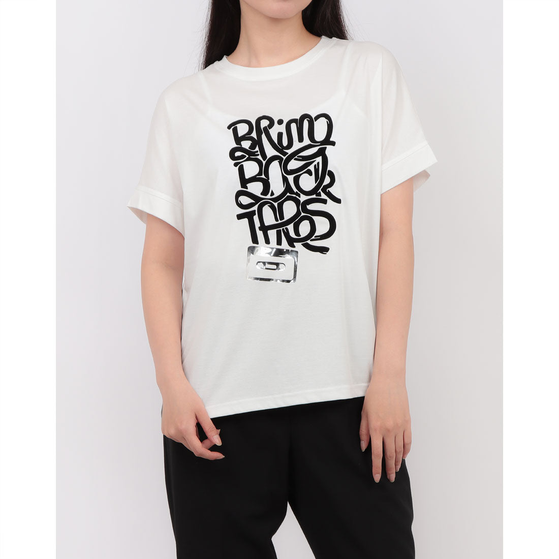 ブローディア BRODIAEA 極サラコットンフロッキープリントTシャツ （オフホワイト） オフホワイト