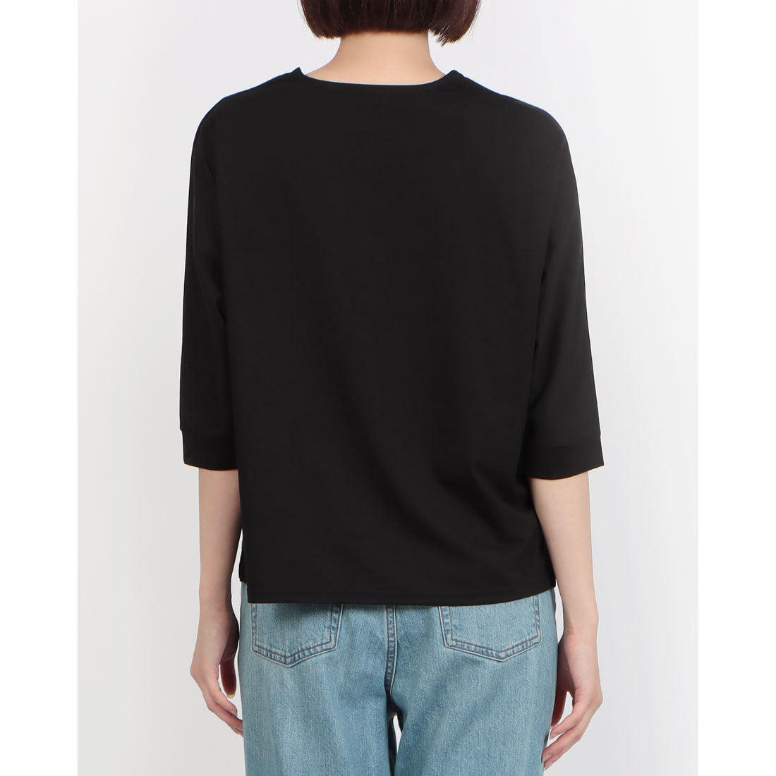 ブローディア BRODIAEA ロゴ刺繍七分袖Tシャツ （ブラック） ブラック