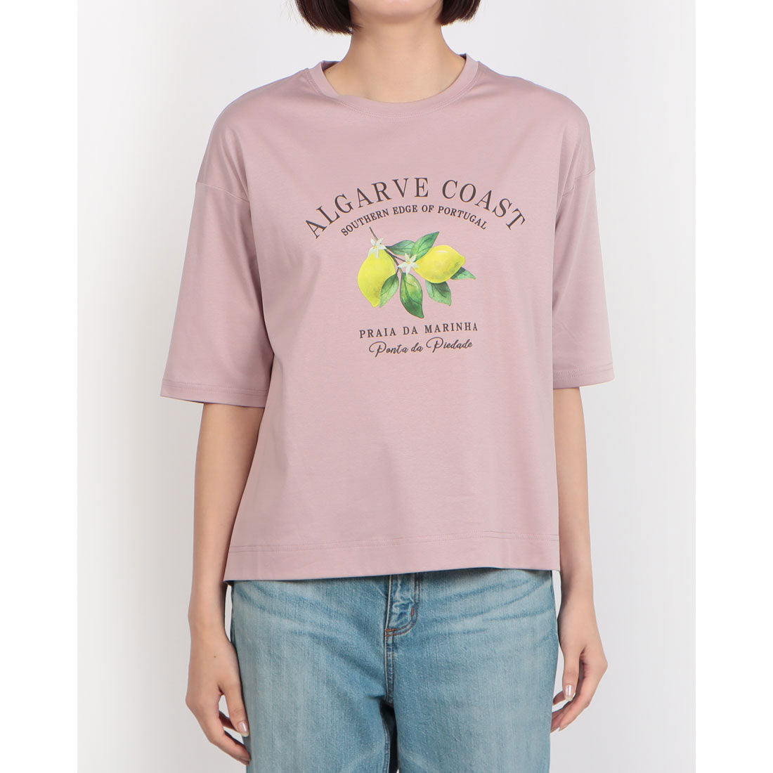 ブローディア BRODIAEA レモンプリントロゴ半袖Tシャツ （ピンク） ピンク