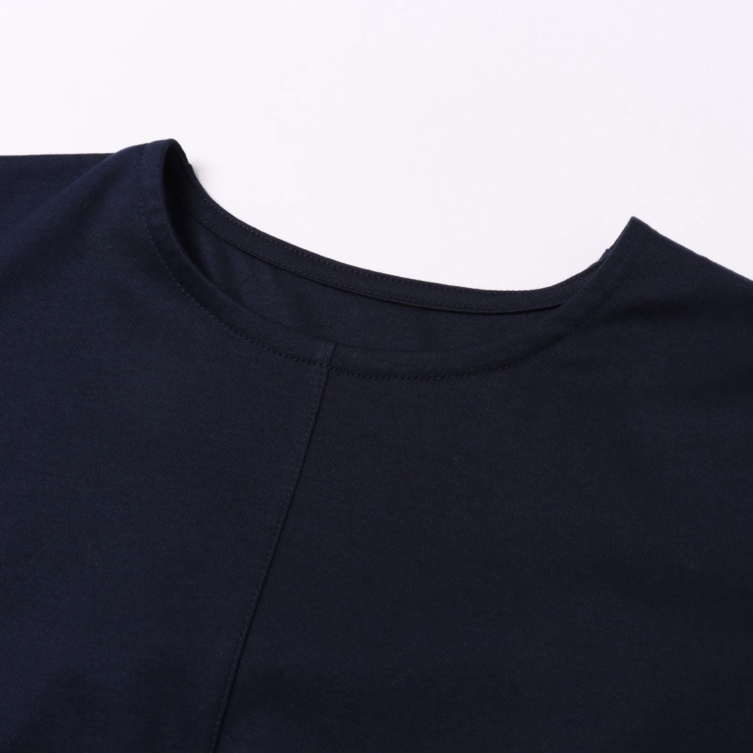 ブローディア BRODIAEA バック切替えフラワー×チュール半袖Tシャツ【日本製】 （ネイビー） ネイビー