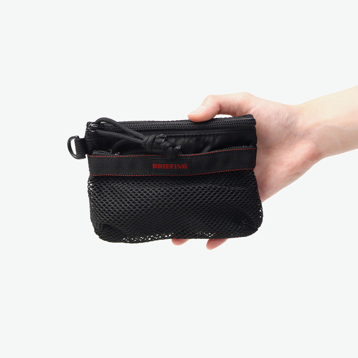 ブリーフィング BRIEFING 日本正規品 ポーチ メンズ レディース 小物入れ 小さめ 小物 入れ マルチポーチ 軽量 撥水 SOLID LIGHT JET TRAVEL MESH FLAT POUCH S BRA261G17 （NAVY） NAVY