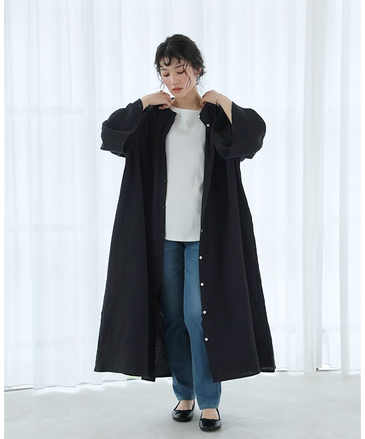 ハッピーキュウビン HAPPY急便 ダブルガーゼ フリル袖ワンピース
