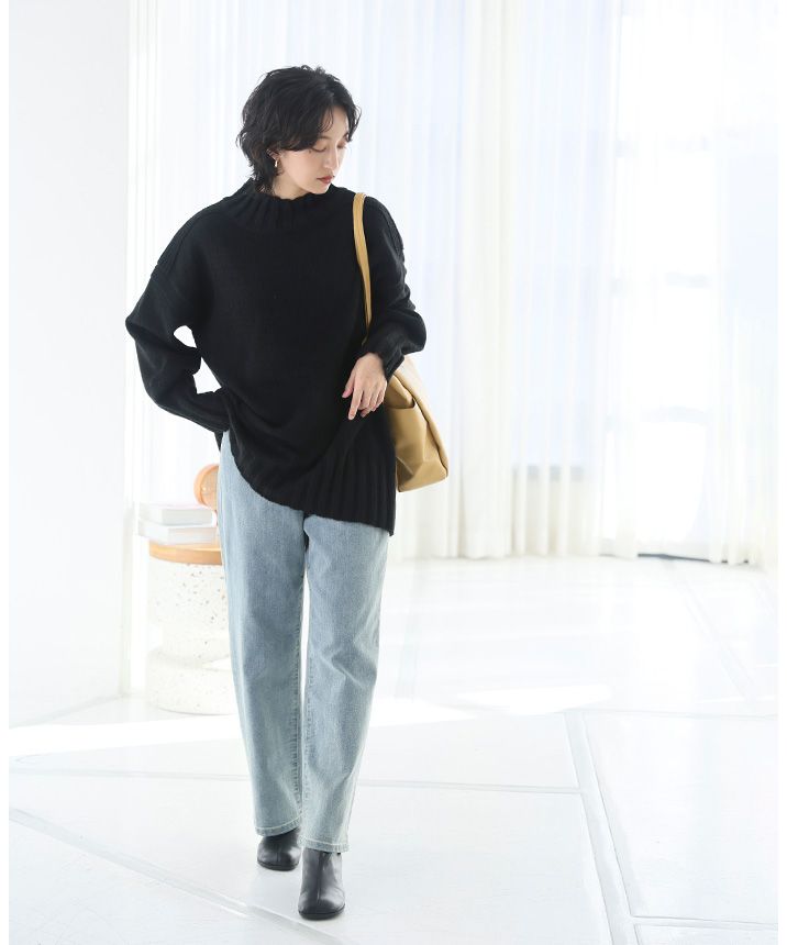 Happy Kyubin HAPPY Express High Neck BIG Silhouette Rib Knit