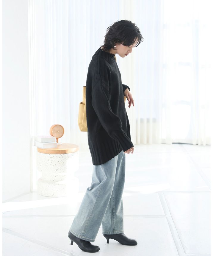 Happy Kyubin HAPPY Express High Neck BIG Silhouette Rib Knit