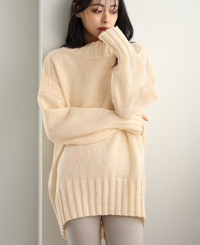 Happy Kyubin HAPPY Express High Neck BIG Silhouette Rib Knit