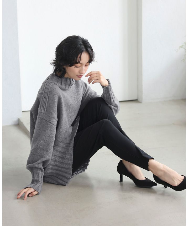 Happy Kyubin HAPPY Express High Neck BIG Silhouette Rib Knit
