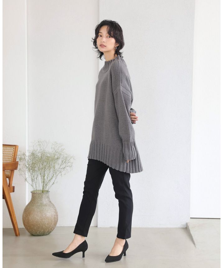 Happy Kyubin HAPPY Express High Neck BIG Silhouette Rib Knit