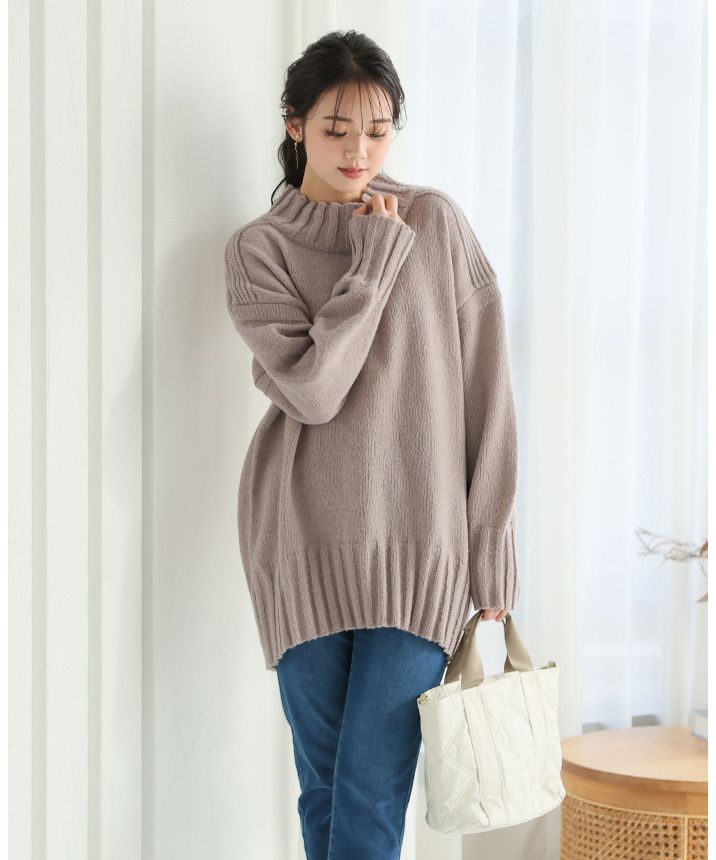 Happy Kyubin HAPPY Express High Neck BIG Silhouette Rib Knit