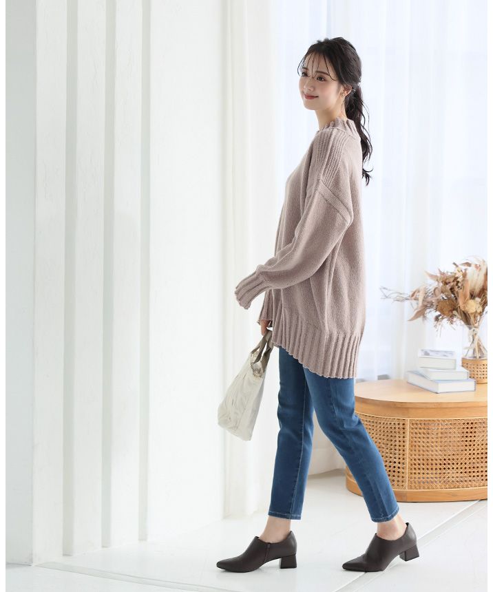 Happy Kyubin HAPPY Express High Neck BIG Silhouette Rib Knit