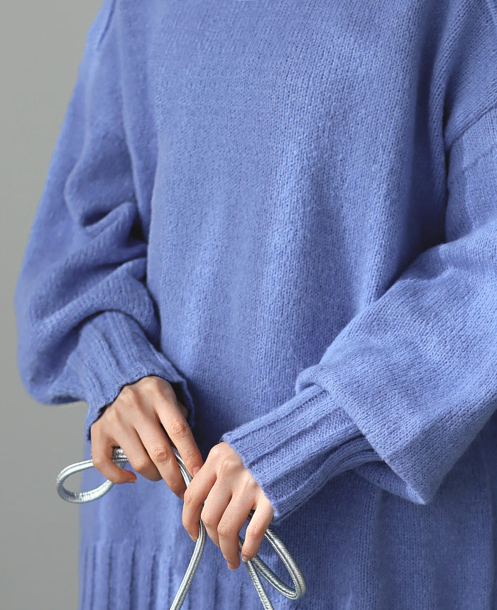 Happy Kyubin HAPPY Express High Neck BIG Silhouette Rib Knit